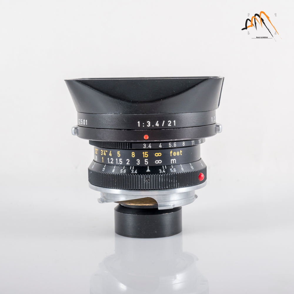LEITZ Leica Super-Angulon M 21mm/F3.4 Ser.VII Black Lens Yr.1977