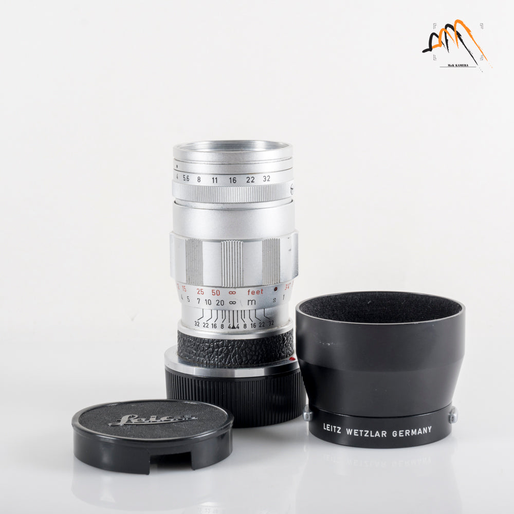 LEITZ Leica Elmar M 90mm/F4.0 E39 Ver.II V2/ 3 Elements Silver Lens Yr.1965 Germany 11830 #23668