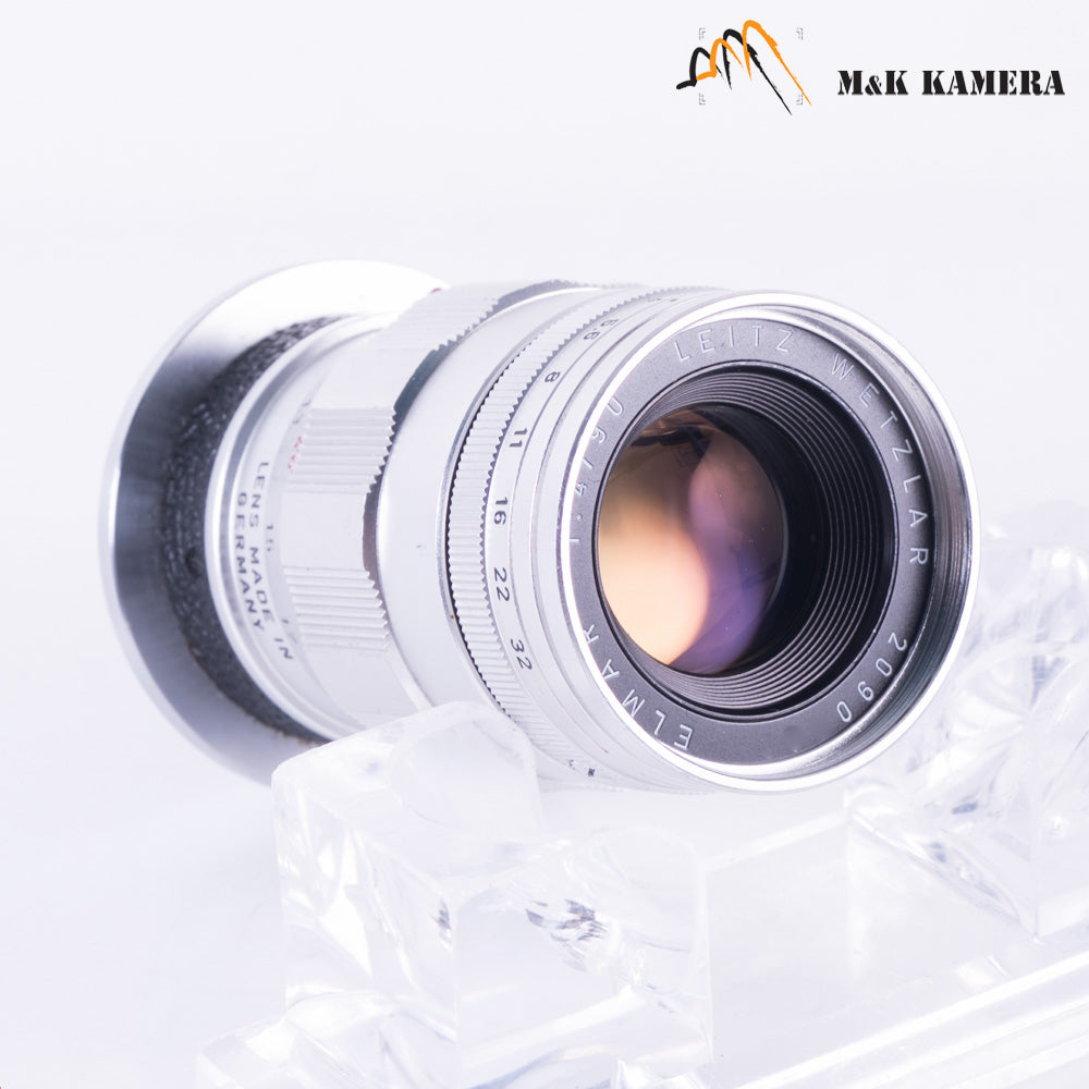 LEITZ Leica Elmar M 90mm/F4.0 E39 Ver.II V2/ 3 Elements Silver Lens Yr.1965 Germany 11830 #21854