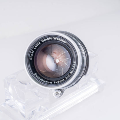 LEITZ Leica Summicron L39 50mm/F2.0 Silver Lens Yr.1955 LTM Germany #10954