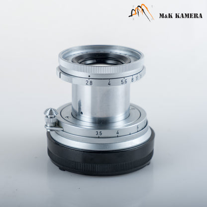 LEITZ Leica Elmar M 50mm/F2.8 Ver.I Silver Lens Yr.1959 Germany #23983
